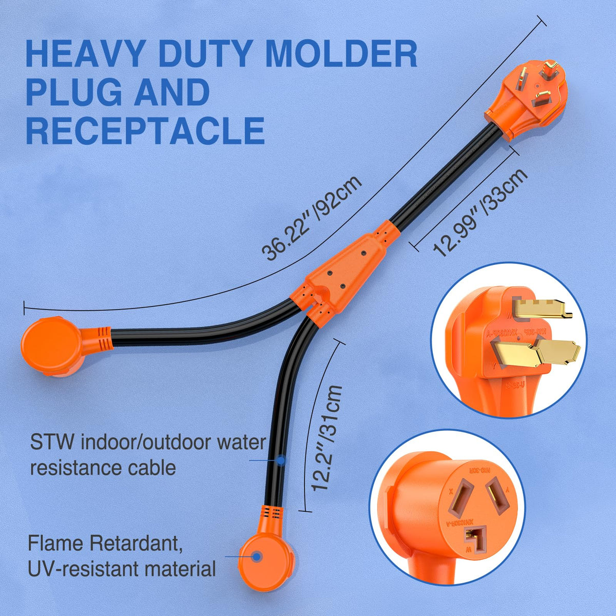 Nilight cord laid out showing 36 inch length and easy reach benefit