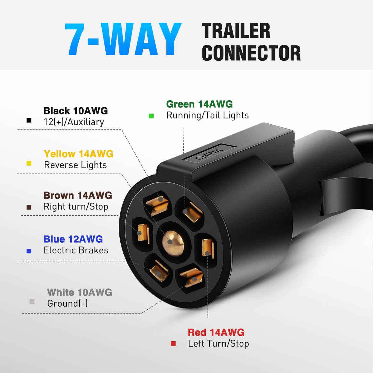 Nilight full 8ft cord laid out to show length and reduced strain advantage