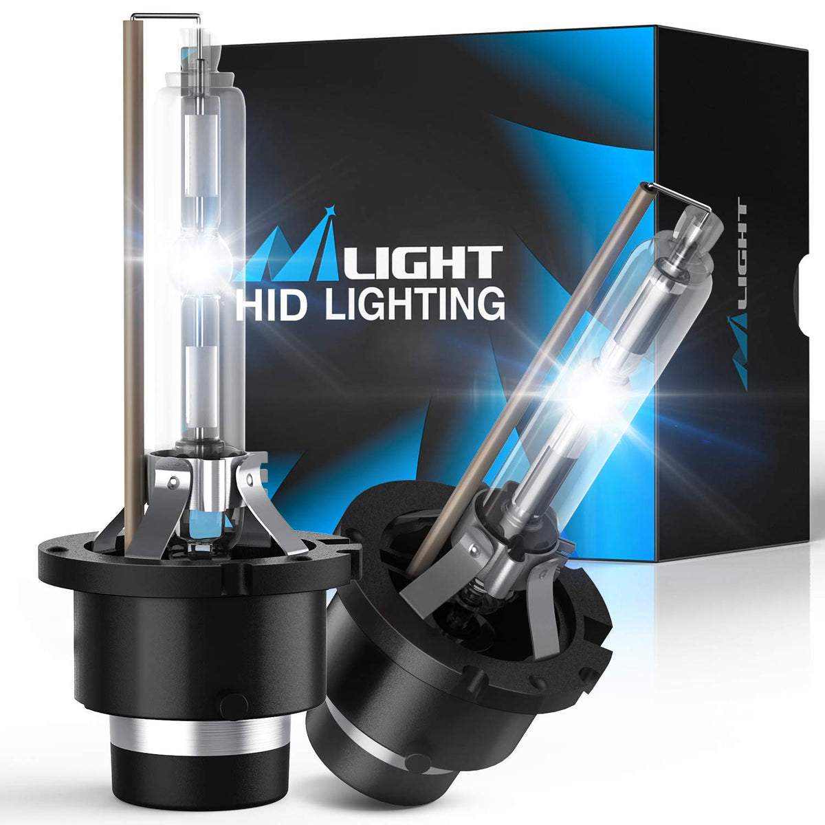 Nilight D2S front view showing clean diamond-white beam for improved visibility