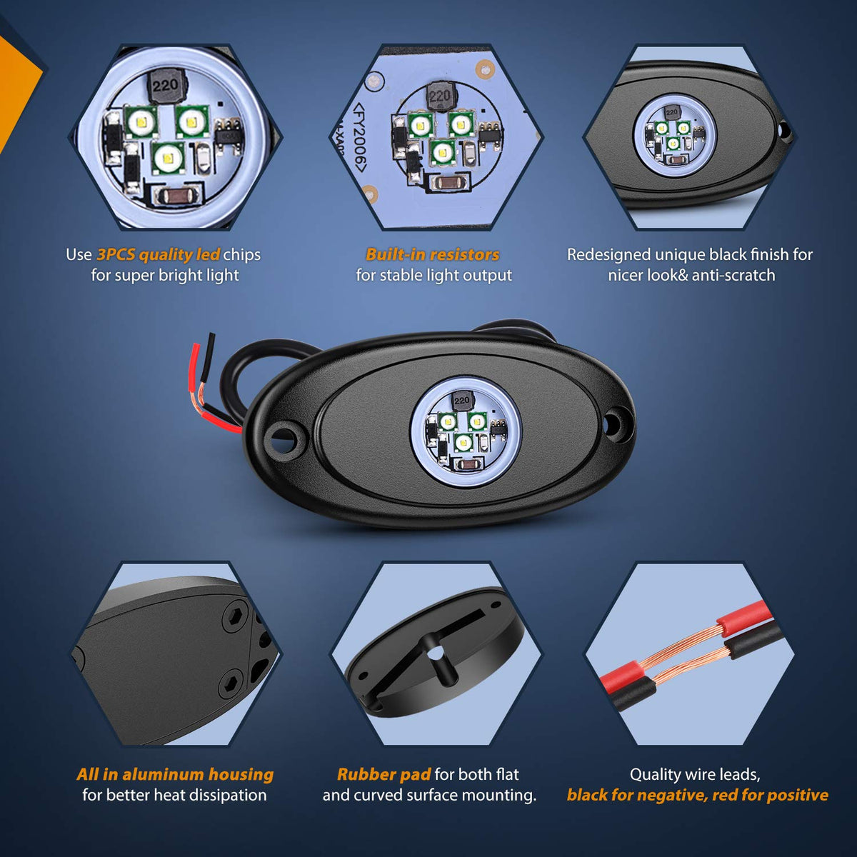 Nilight die-cast aluminum housing detail emphasizing heat dissipation and durability
