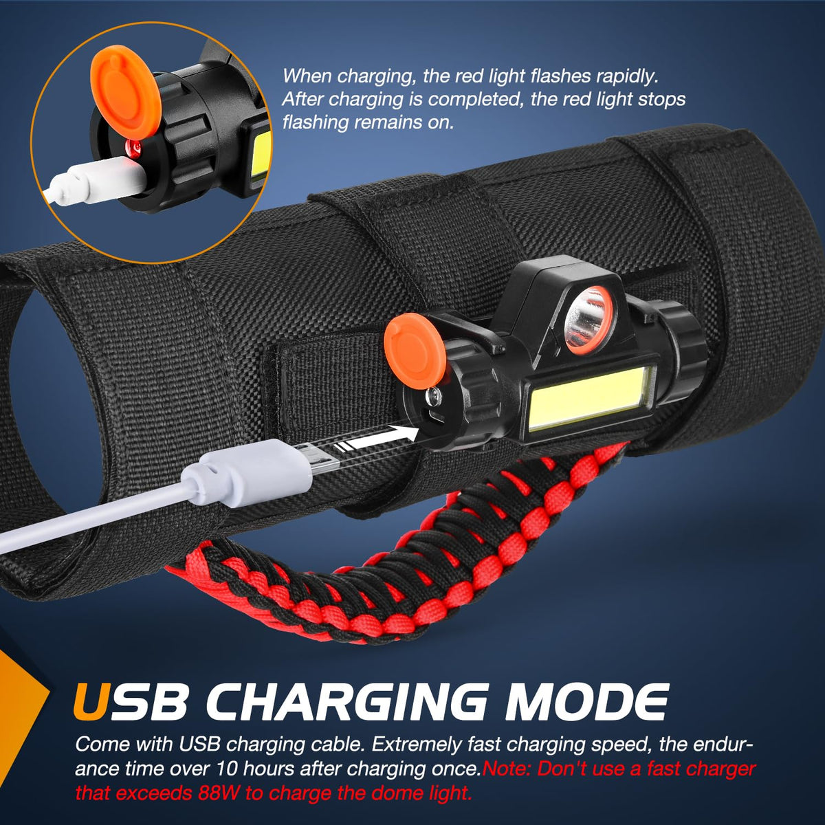 Nilight mounted at campsite, creates bright area lighting for outdoor tasks