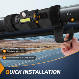 Nilight grab handle detail with paracord and Oxford strap, provides strong secure grip