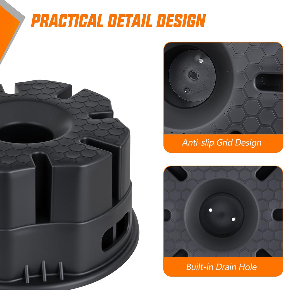 Nilight drain hole channel removing water and mud to maintain contact