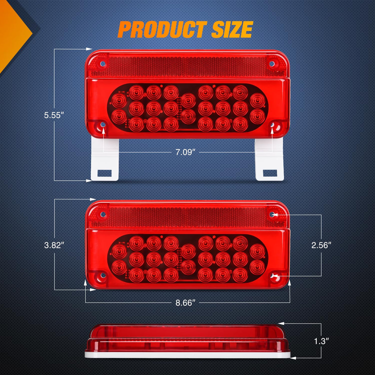 Nilight driver side LED layout highlighting brake and license lights for safety