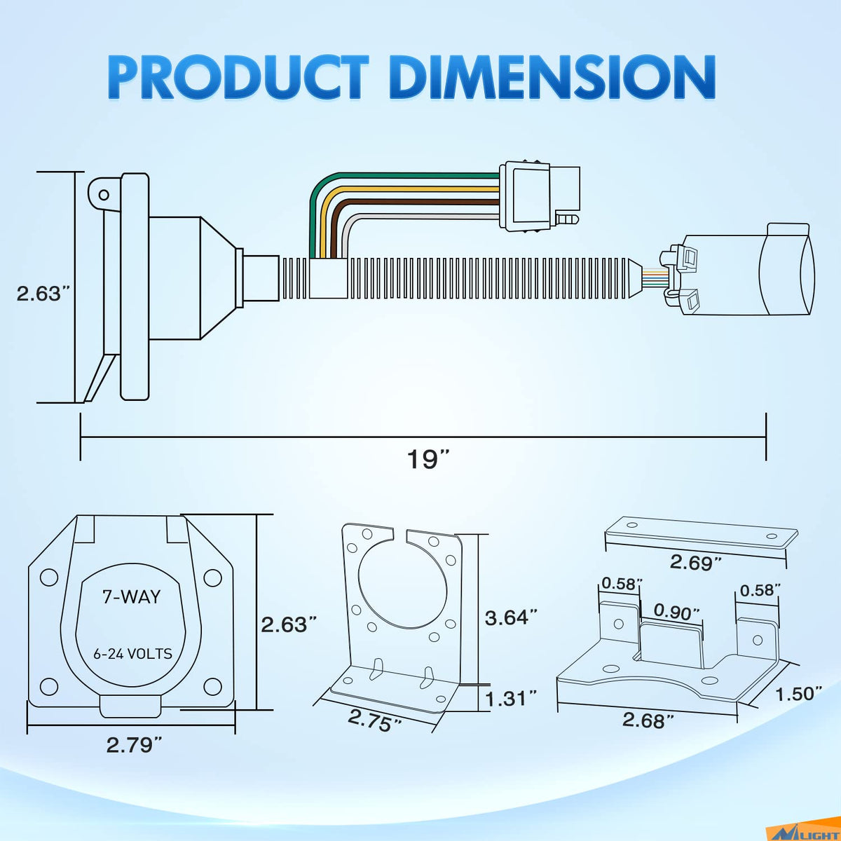 Nilight spring-loaded dust covers protecting connectors from moisture and debris