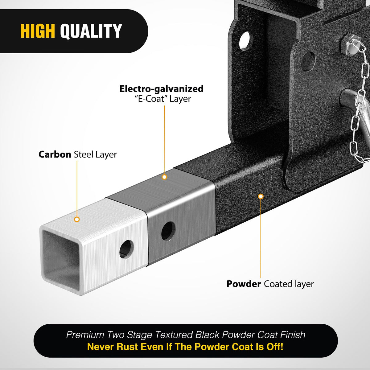 Nilight extender adjustment holes showing adjustable length for clearance
