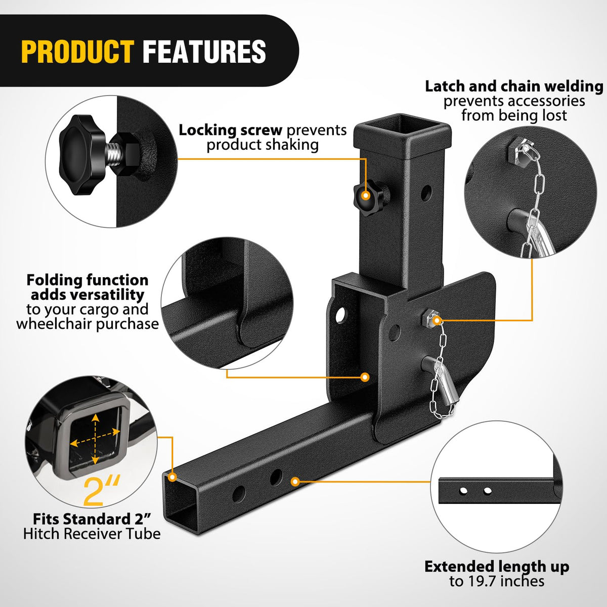 Nilight extender with wheelchair carrier attached demonstrating safe transit fit