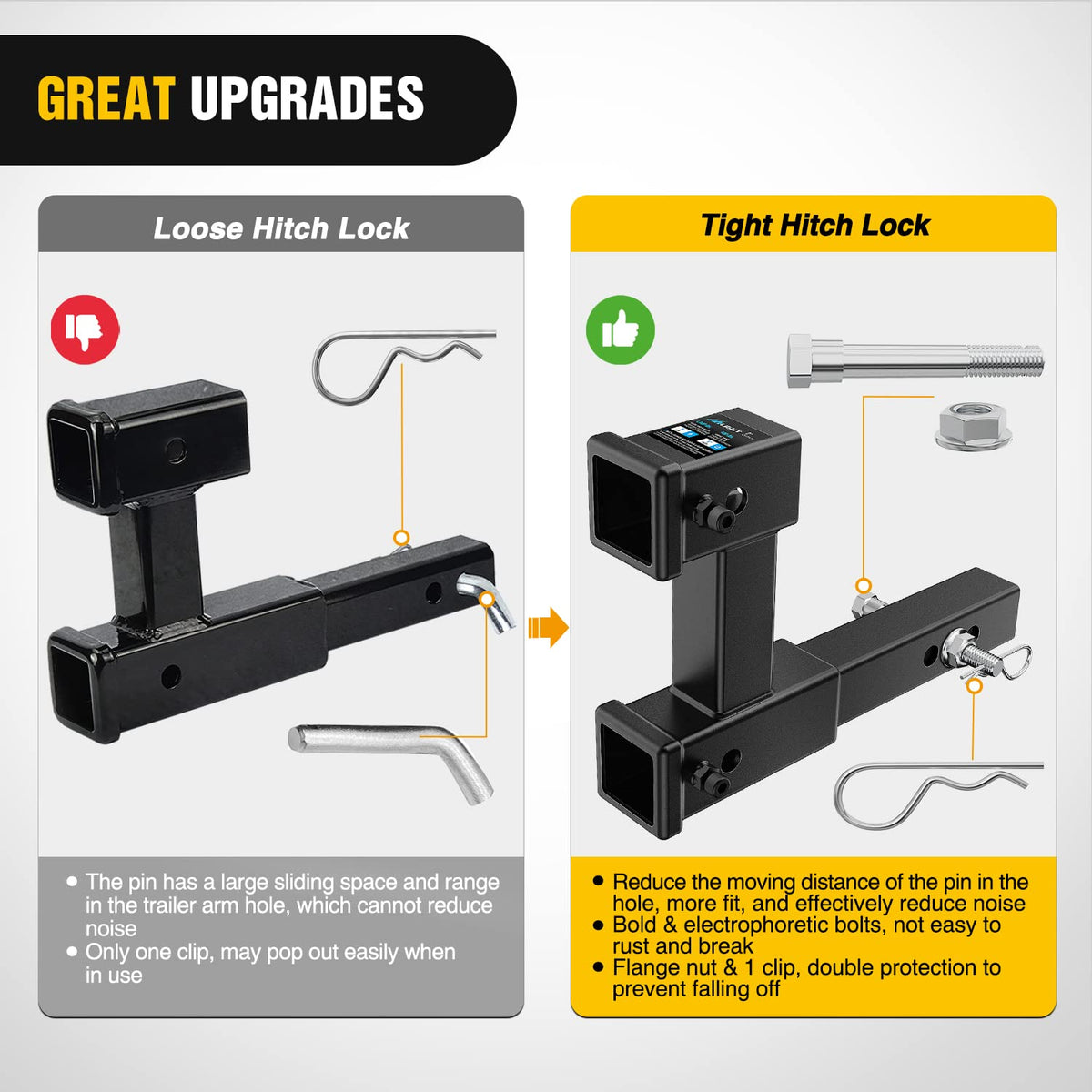 Nilight side profile highlighting 7.5-inch rise or drop for height matching benefit