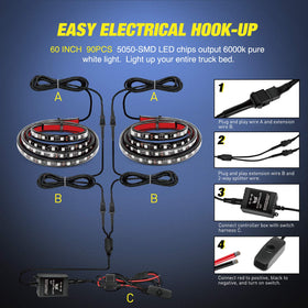 Nilight extension cable and two-way splitter laid out showing flexible installation reach
