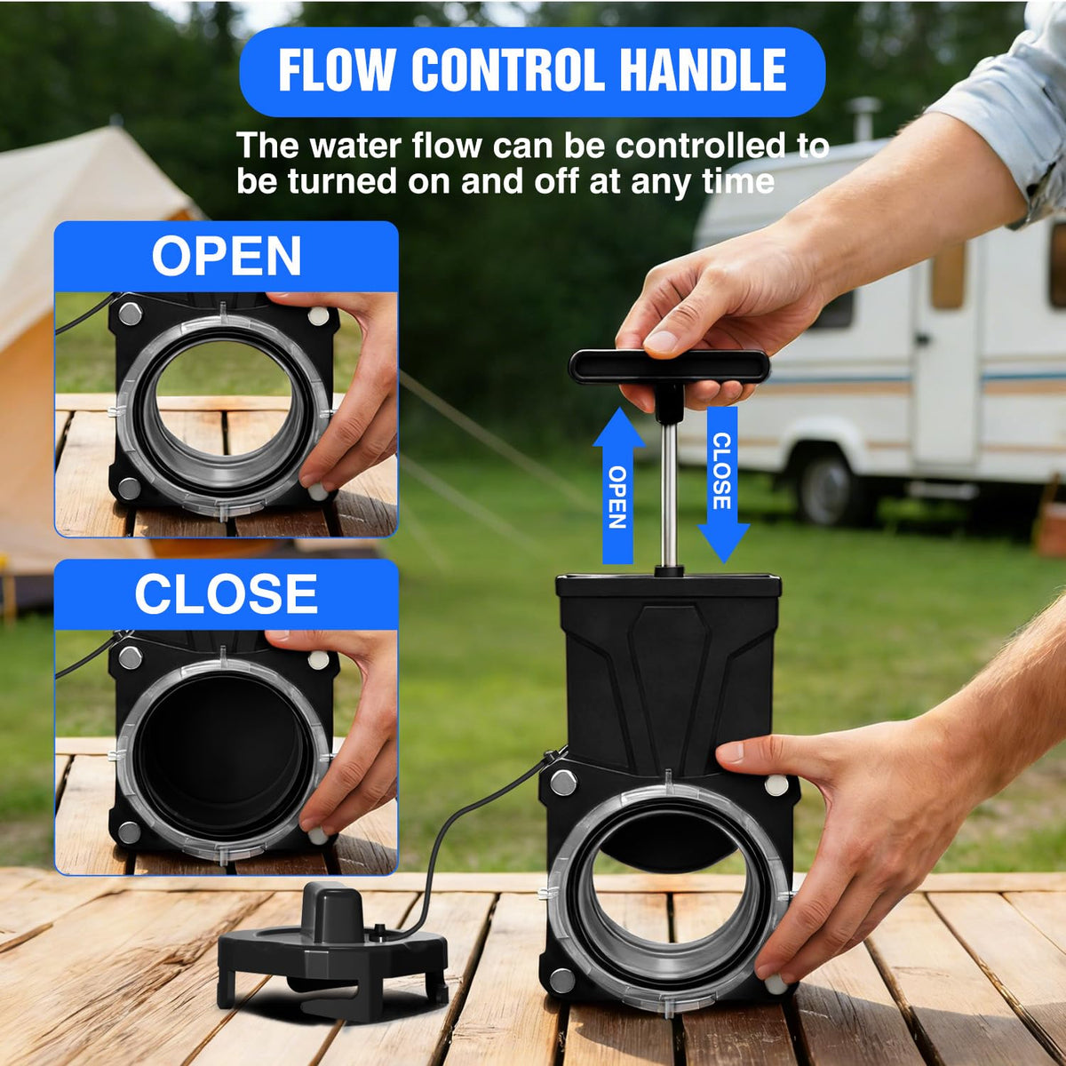 Nilight flow handle in use showing easy one-handed control