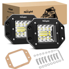 Nilight front view of flush mount LEDs showing compact design and bright output