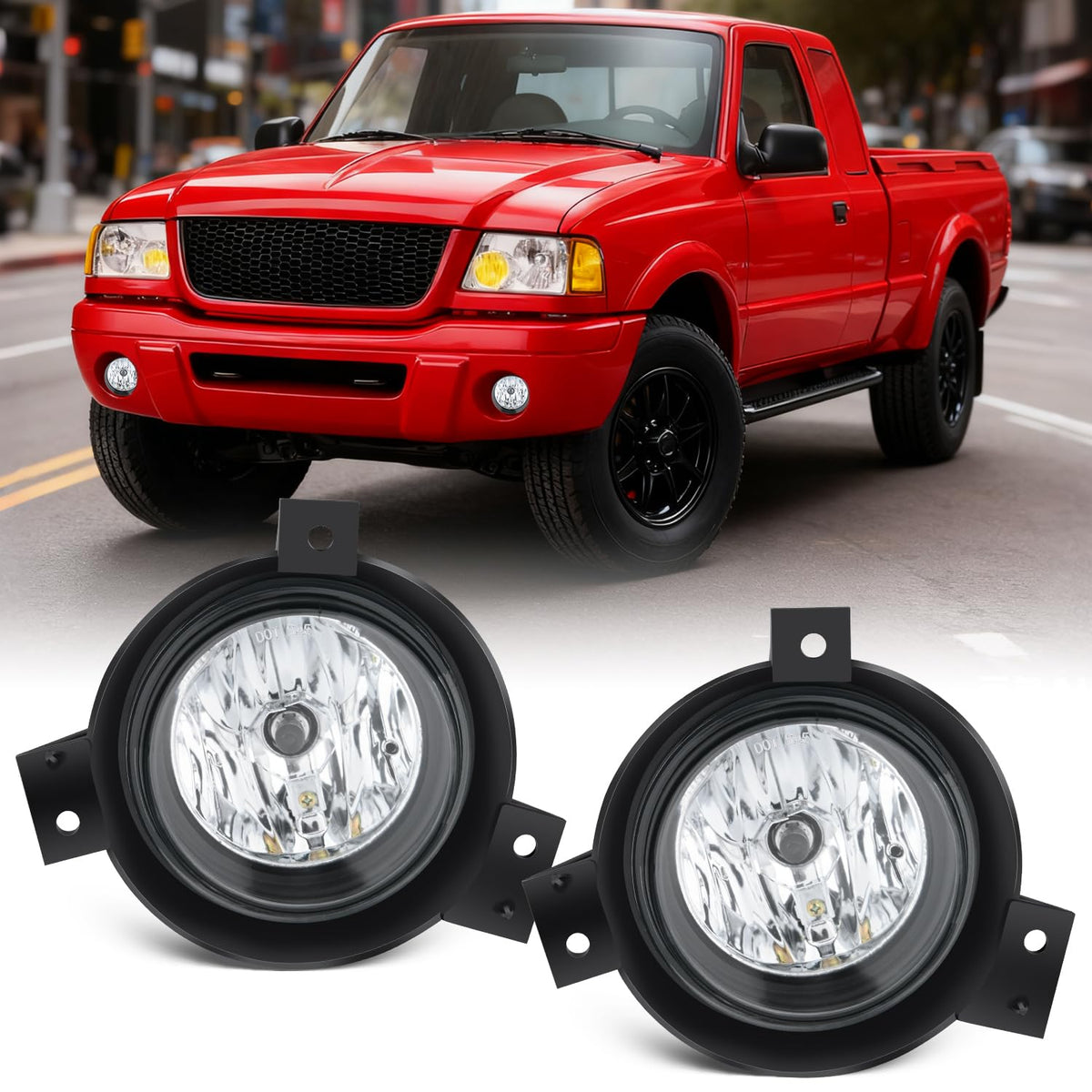 Nilight front view of fog light pair showing ready-to-install fitment and improved visibility