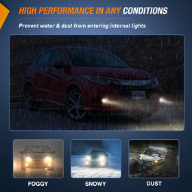 Nilight fog lights beam at night showing 3300K clarity and enhanced road visibility
