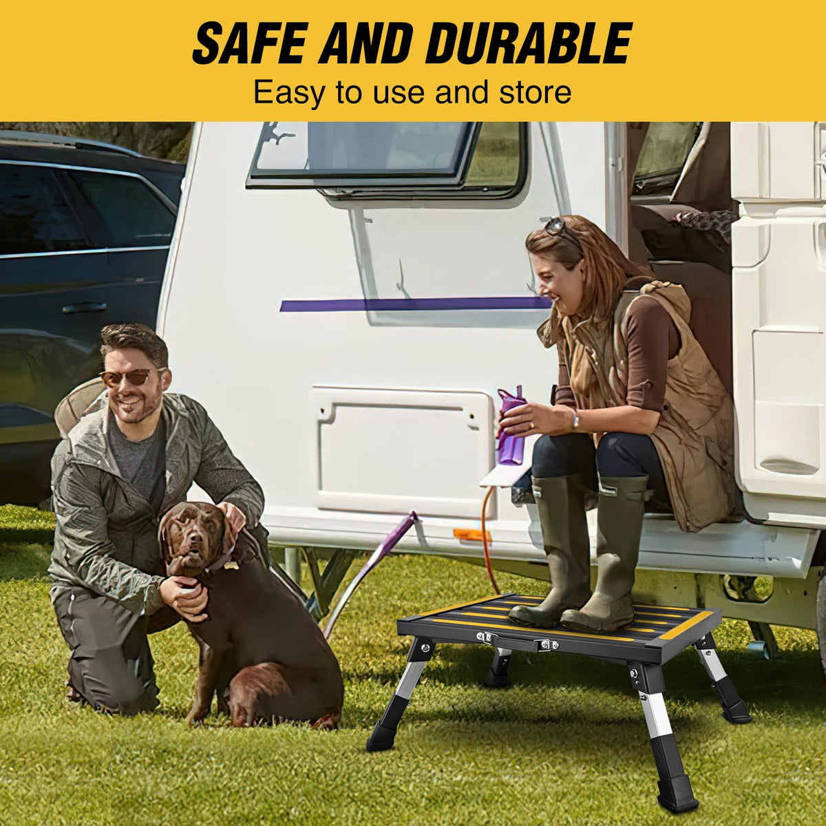 Nilight folded storage in RV compartment demonstrating space-saving convenience benefit
