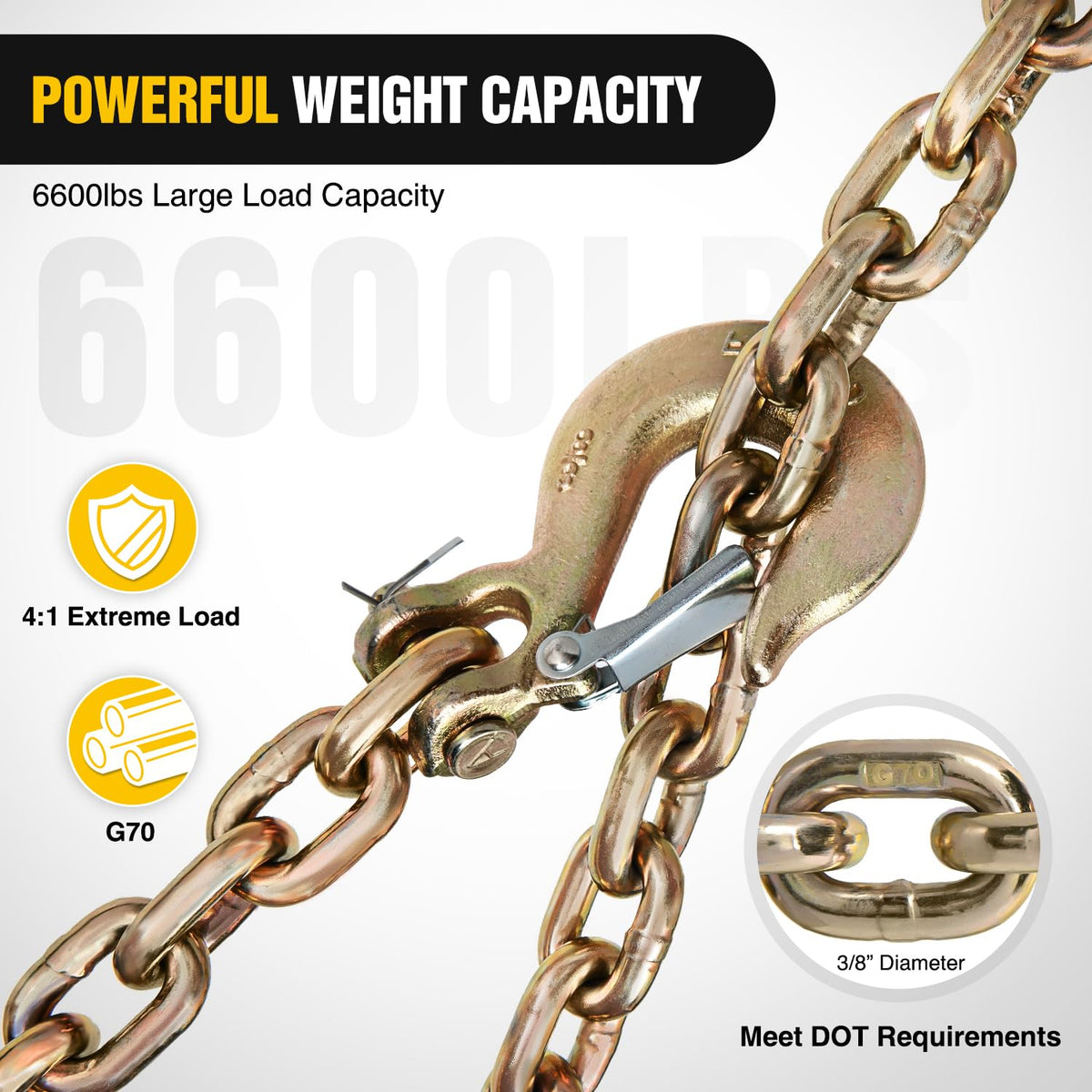 Nilight forged clevis snap hook detail illustrating secure attachment benefit