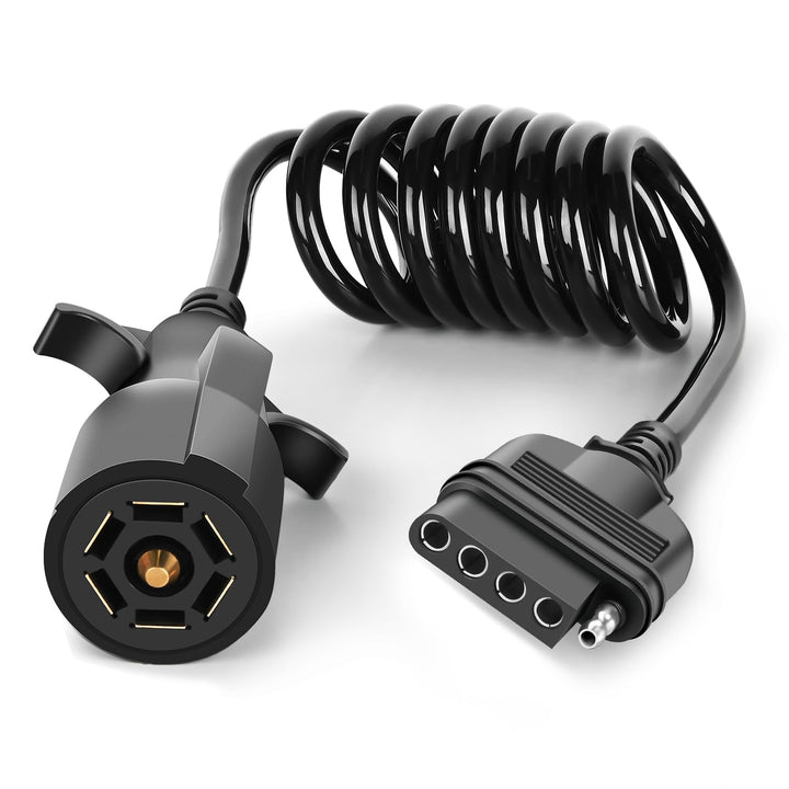 Nilight front view of 7-way to 5-way harness showing whole adapter and portability