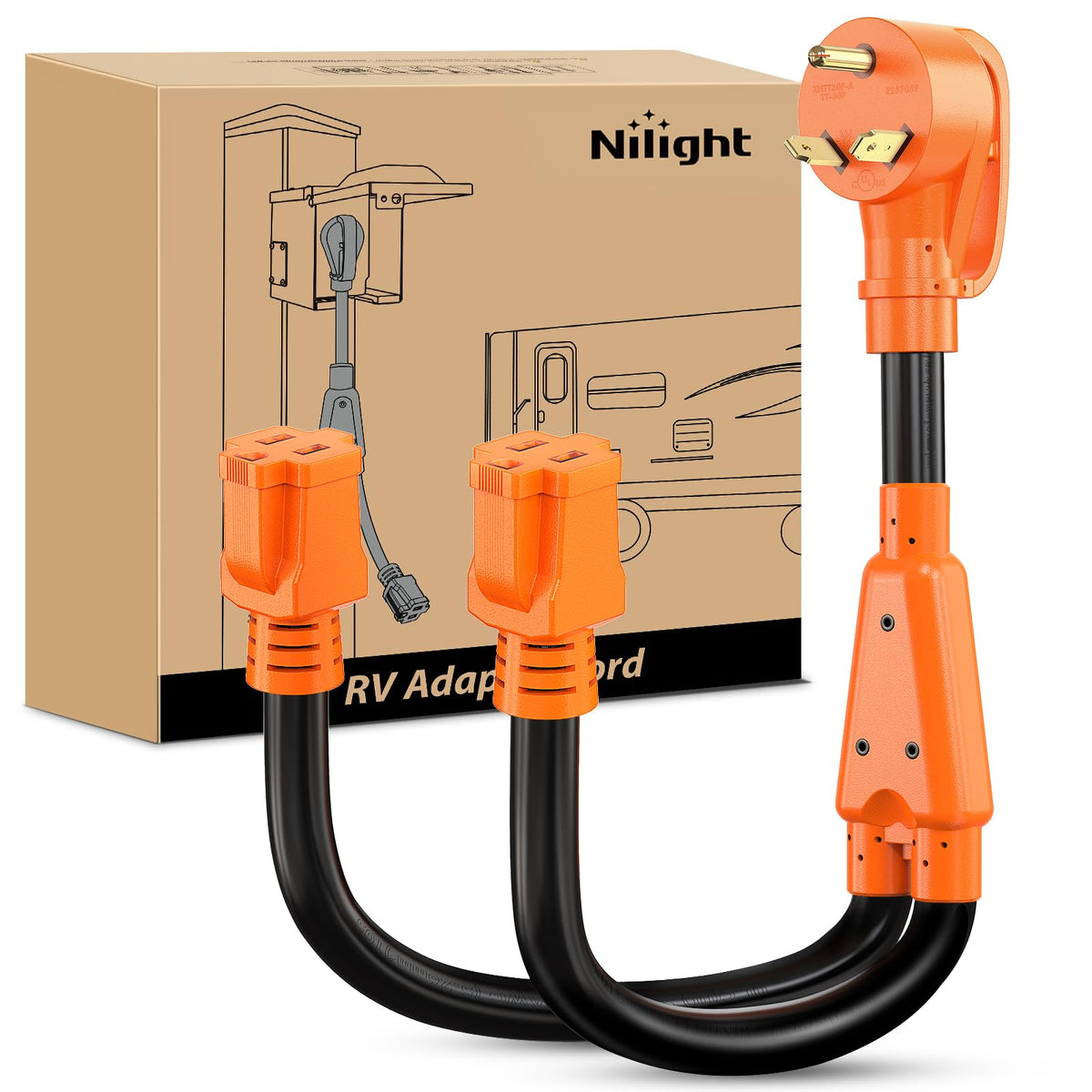 Nilight front angled view showing Y splitter and compact design benefit