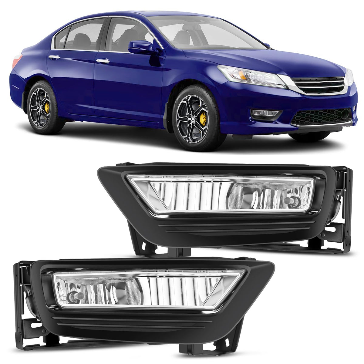 Nilight front assembly for 2013–2015 Honda Accord showing exact bolt-on fit and improved visibility
