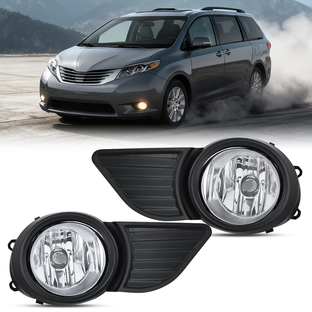 Nilight front assembly on Sienna showing OEM fit and improved visibility