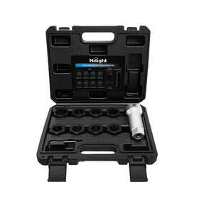 Nilight front view of case with dies showing compact storage and quick access