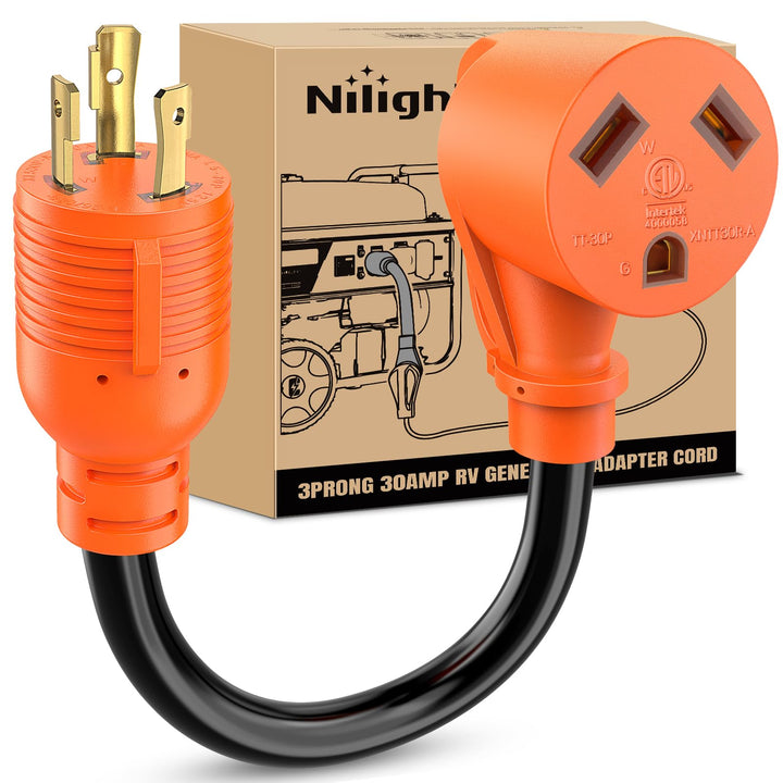 Nilight front connector showing L5‑30P to TT‑30R with secure connection benefit