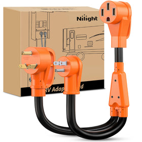 Nilight front connector showing 50A female inlet and secure fit benefit