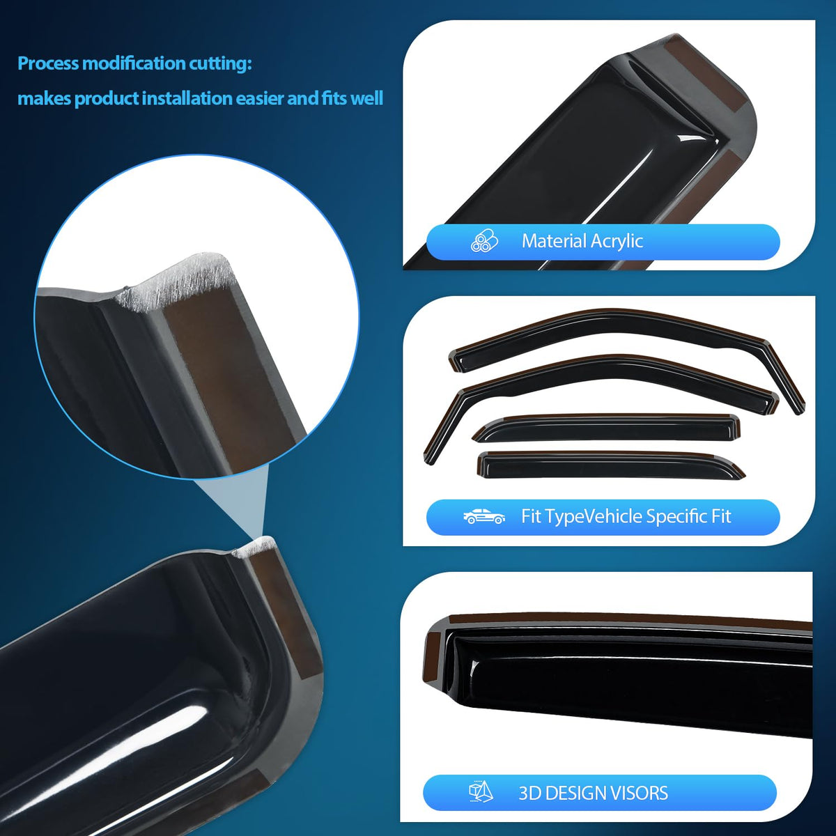 Nilight front driver window visor on Ram, improves airflow and comfort