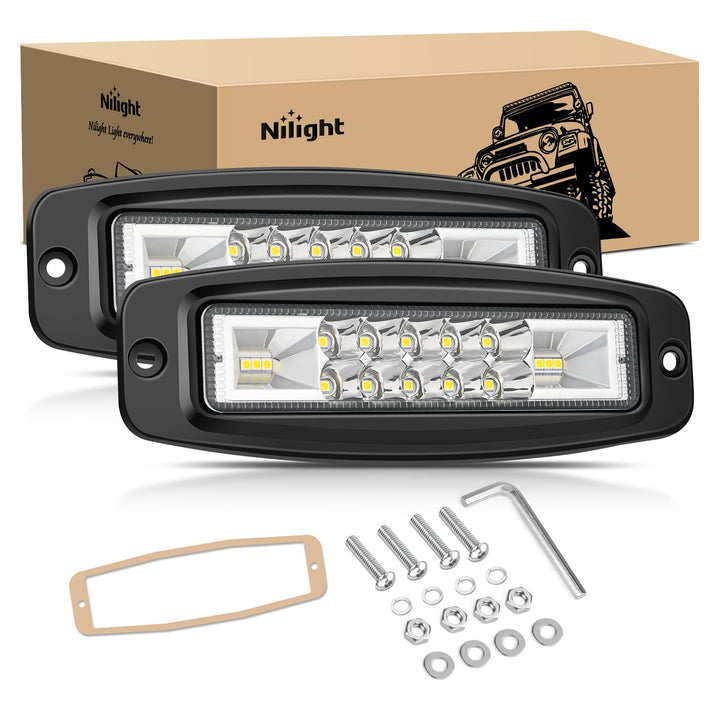 Nilight front face of flush mount pod showing compact design and bright output