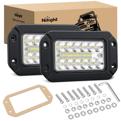 Nilight front face of flush mount LED showing low-profile fit and bright benefit
