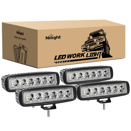 Nilight front view 4-pack showing compact spot beams and bright output