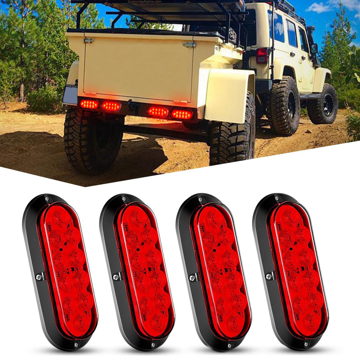 Nilight front-facing 6-inch oval tail light showing lens clarity and mounting
