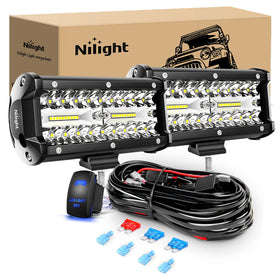 Nilight front view of dual 6.5-inch LED bars showing compact robust design and bright output