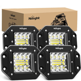 Nilight front view flush-mount pods showing compact profile and bright output