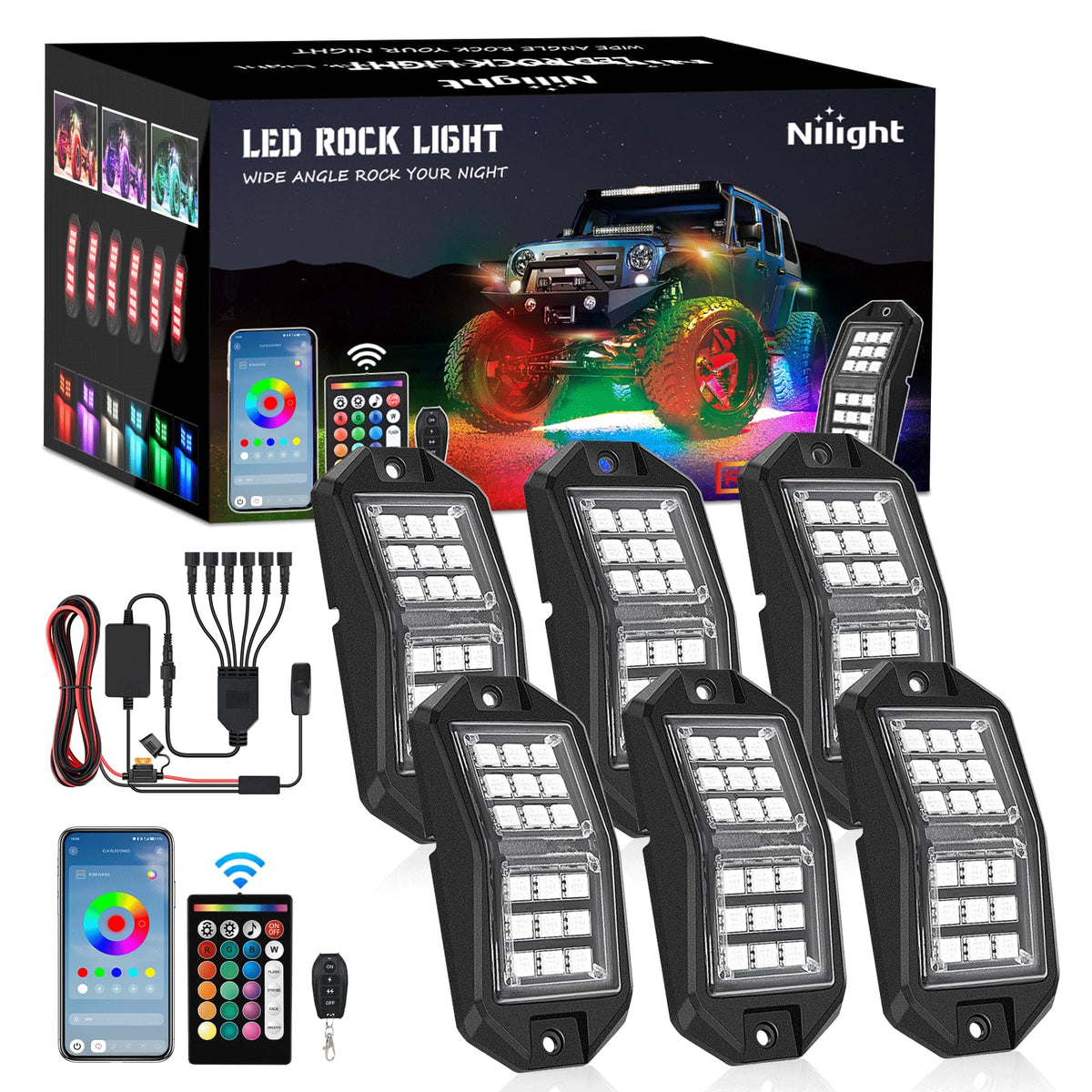 Nilight front-facing six-pack showing full kit and bright colors for visual upgrade