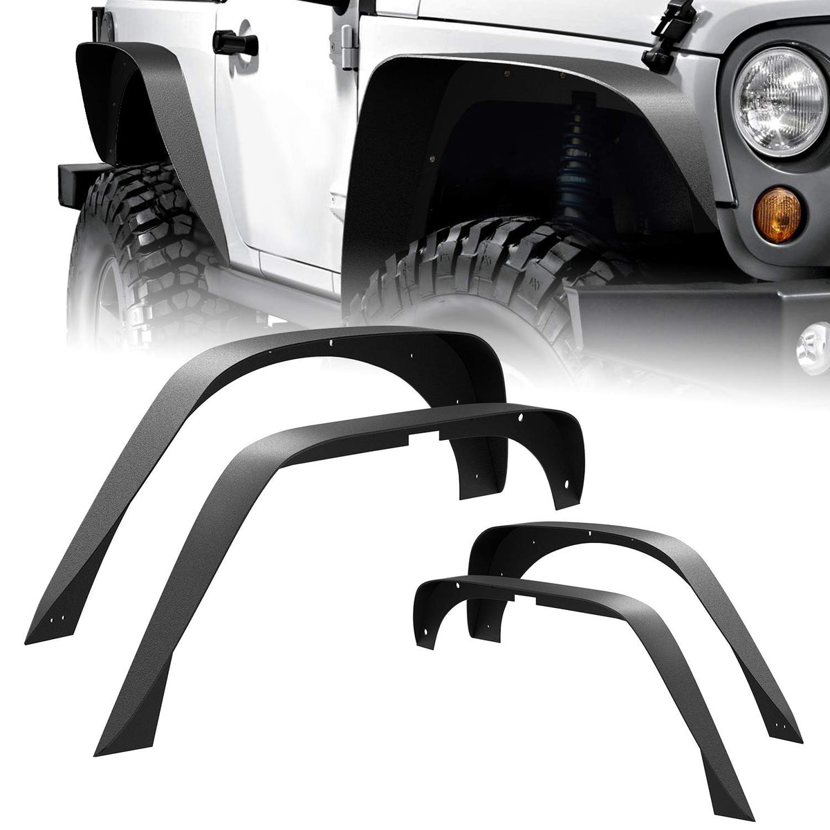 Nilight front fender flare front view showing clean fit and rugged protection