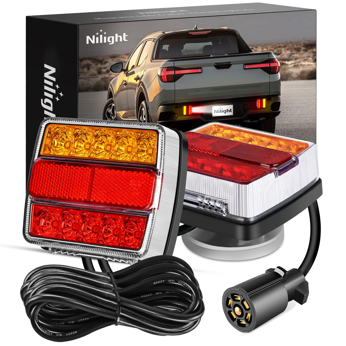 Nilight front view of both lamps showing full lighting and bright benefit