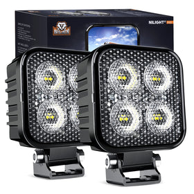 Nilight 3-inch square front view showing compact design and wide coverage benefit