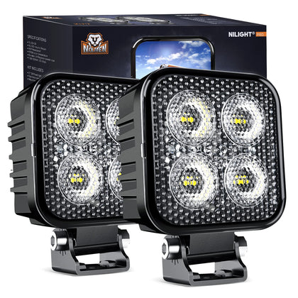 Nilight 3-inch square front view showing compact design and wide coverage benefit