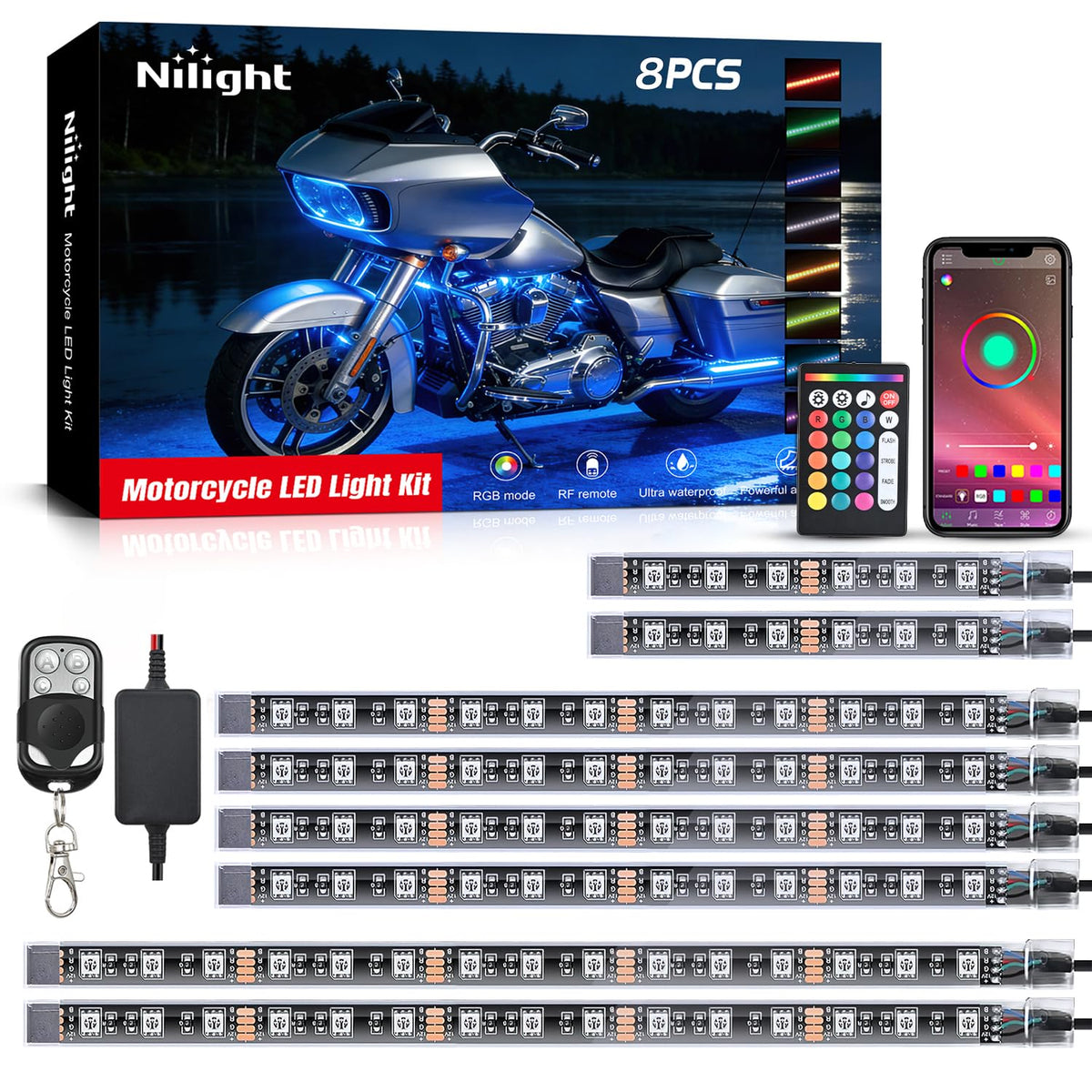 Nilight front packaging showing LED strips and benefits
