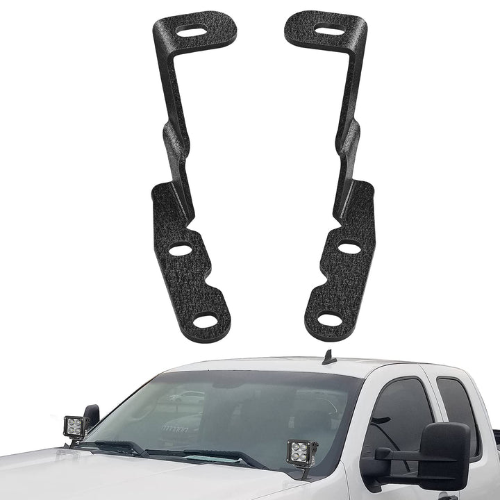 Nilight front view of two ditch light brackets showing fitment benefits