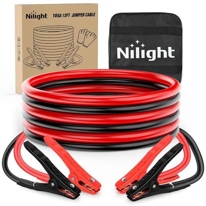 Nilight front packaging showing full jumper cable kit and features benefit quick access