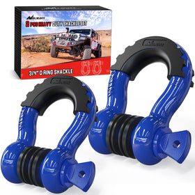 Nilight front view of 2-pack shackles showing included hardware and compact packaging benefit
