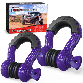 Nilight front view of 3/4" D-ring shackles showing durable finish and hardware benefit