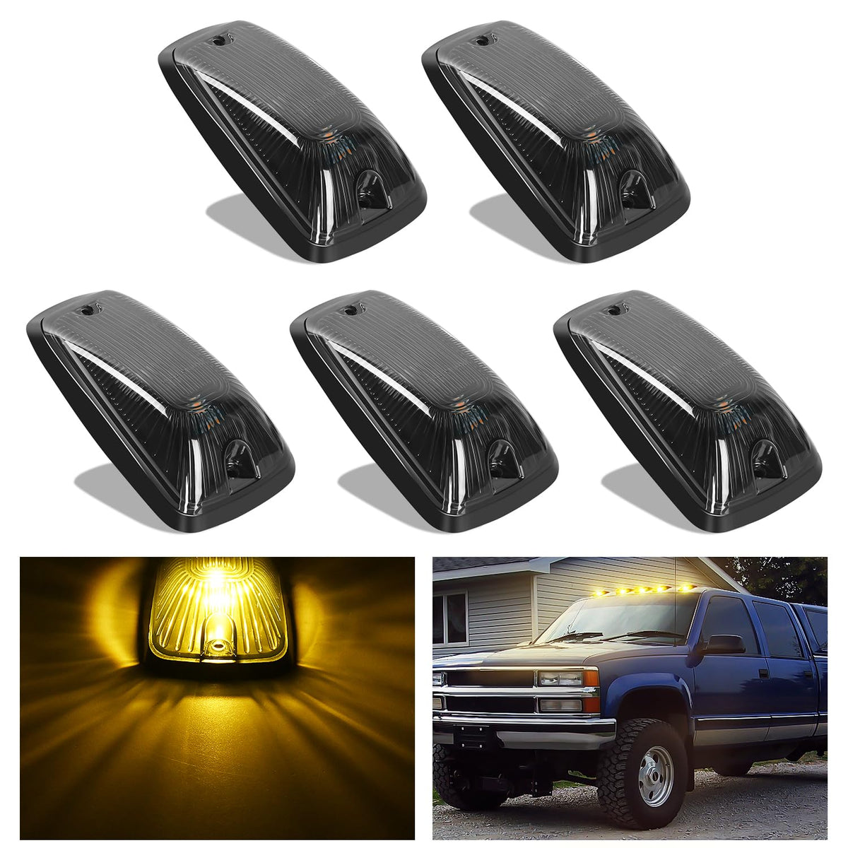 Nilight front view of smoke lens marker lights showing sleek styling and fit