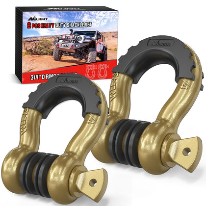 Nilight front packaging showing two D-ring shackles and benefits