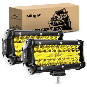 Nilight front packaging view showing the twin 6.5 inch pods and benefits