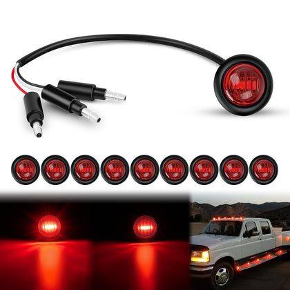Nilight front view of red LED marker light showing clear lens and bright visibility