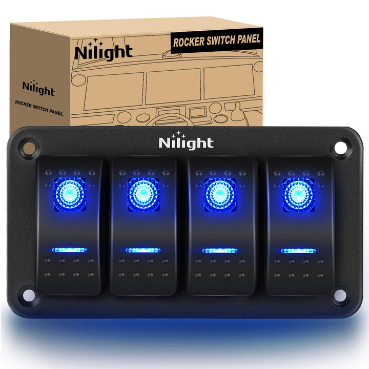 Nilight front panel view showing four switches and clean layout benefit quick control