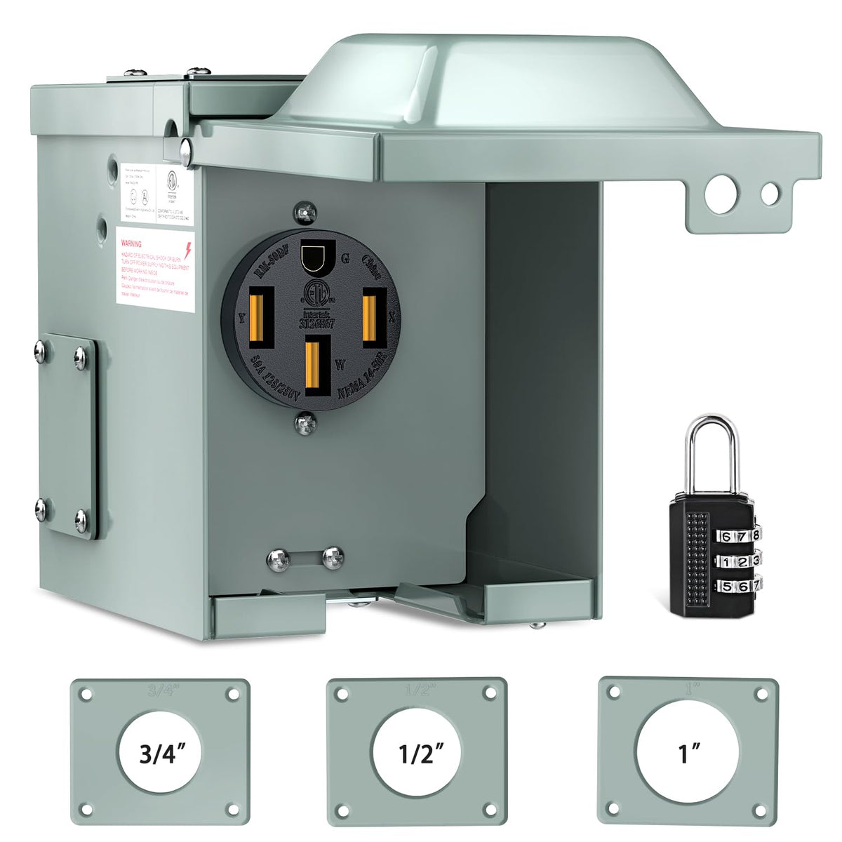 Nilight front panel showing weatherproof cover and secure lock benefit