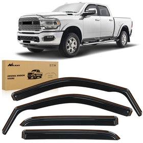 Nilight front passenger window visor on Ram, reduces rain entry